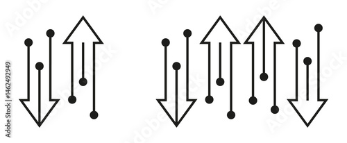 Transferring arrow icon. Linear style sign for mobile concept and web design. Replaceable. Arrows data transfer icon, exchange arrow icons - Swap icon with two arrows. Vector illustrations EPS 10