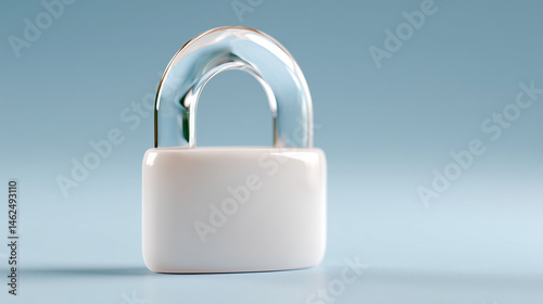 Glowing Digital Padlock with Sleek Design for AI-Assisted Visualization Concepts