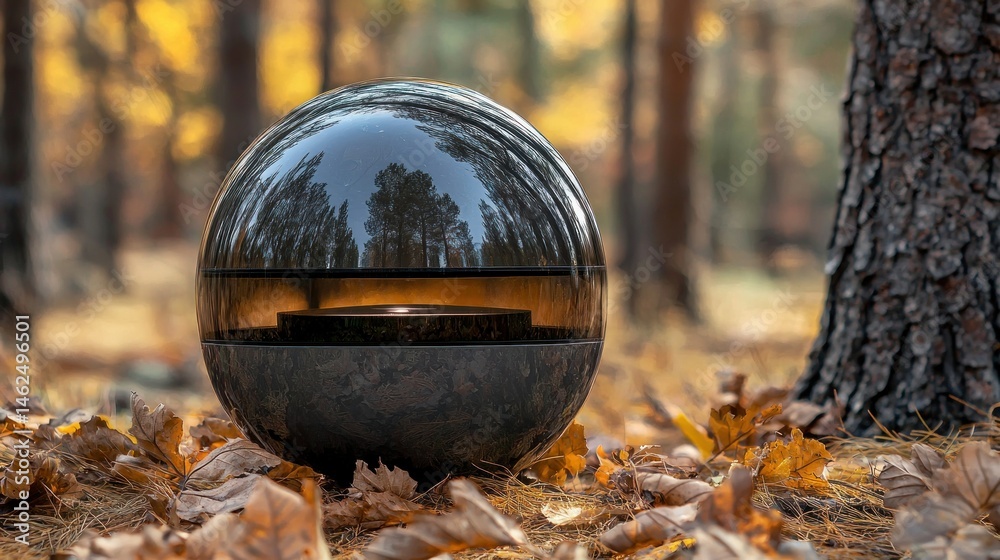 Obraz premium Dark sphere in forest