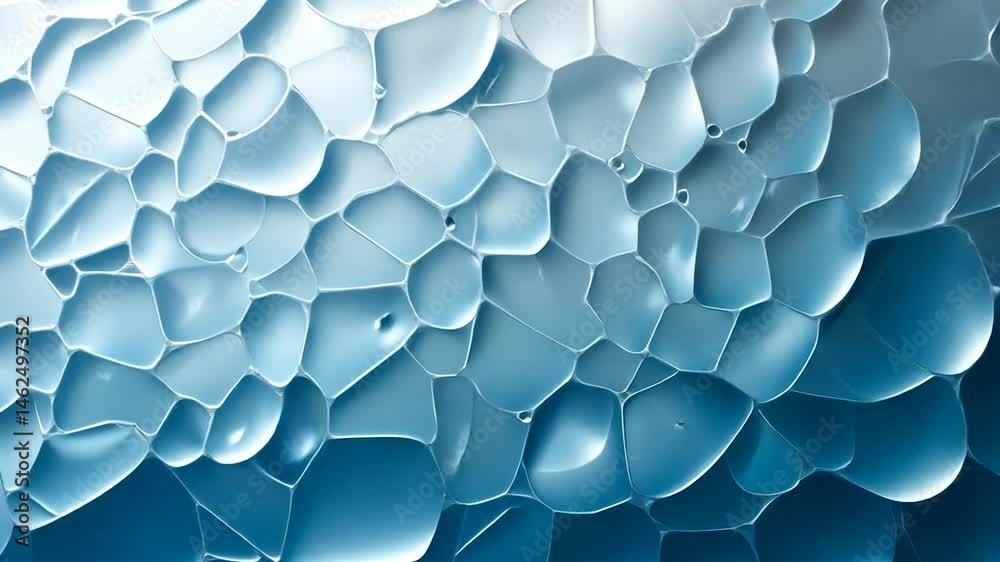 Abstract, textured, light-blue surface with irregular shapes