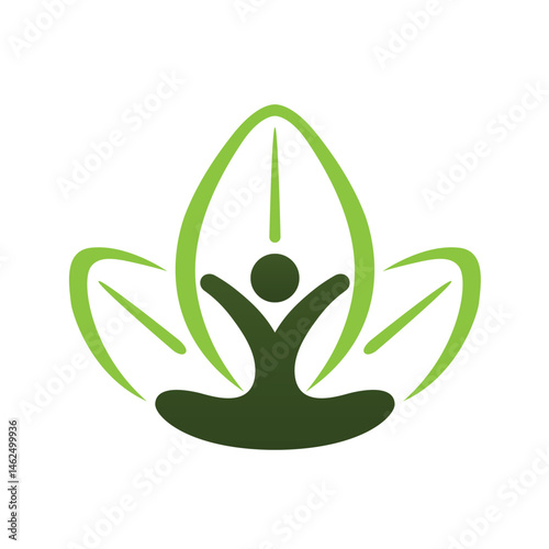 abstract body silhouette leaves logo vector symbol icon design 