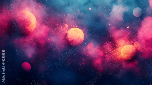 colorful space background with stars and nebulas