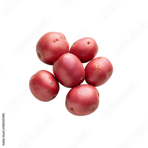Fresh red potatoes gathered together on a transparent surface ideal for cooking and baking