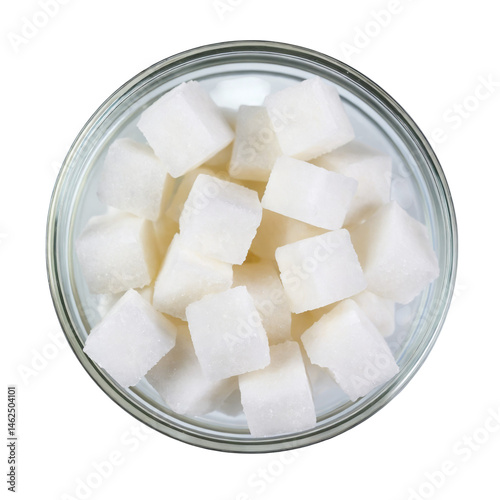 Obraz na płótnie White sugar cubes in a glass jar displaying an organized and neat arrangement w salonie