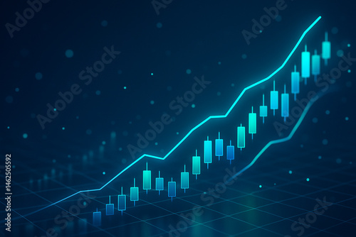 3D Financial Market Visualization with Floating Data and Candlestick Charts