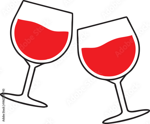 set of wine glass vector silhouette, wine glass icon vector illustration