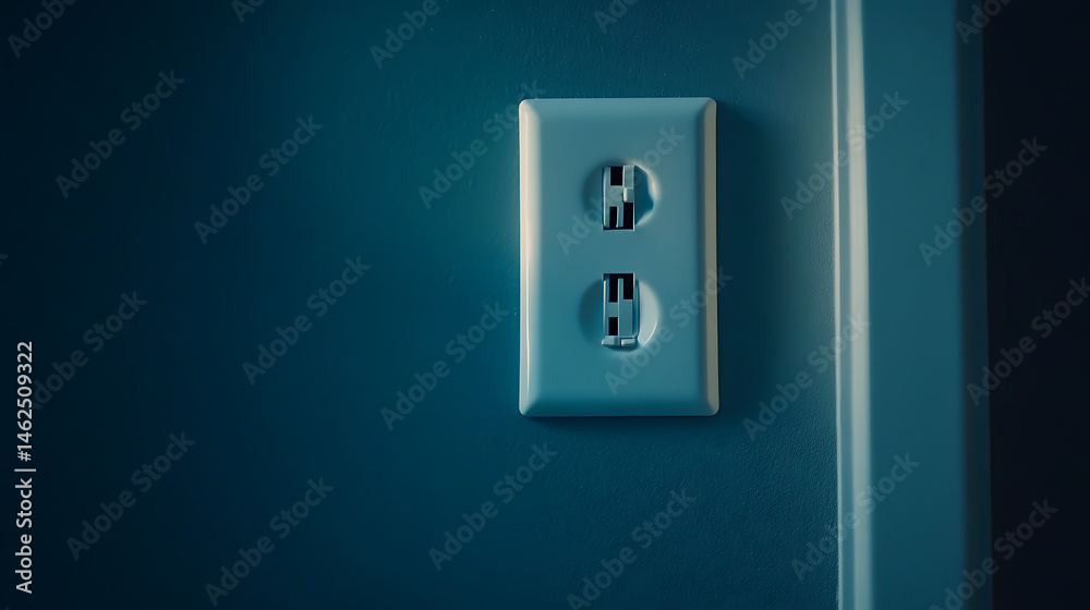 Electrical Outlet on Teal Wall Electrical Outlet on Teal Wall