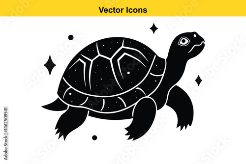 A cute, slow reptile, possibly a tortoise or terrapin, walks isolated on a white background, showcasing its shell