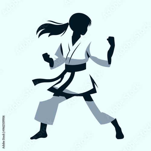 Focused Karate Athlete in Action – Strength, Discipline, and Precision 