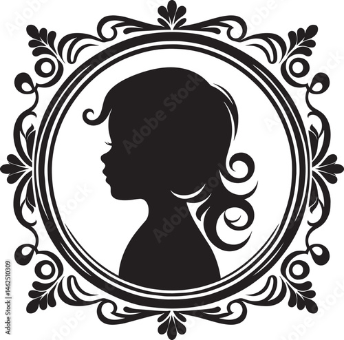 Girl baby silhouette clipart for print or web design.