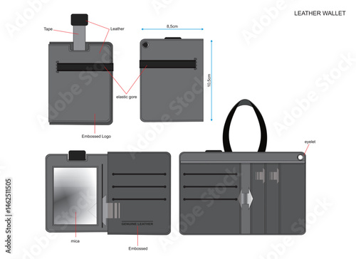 Leather Wallet Design With Detail Compartment