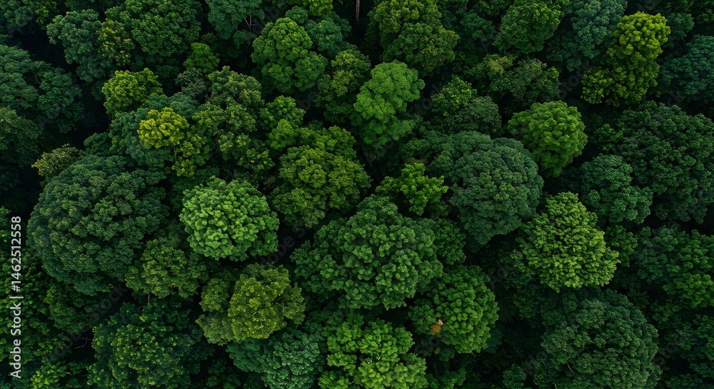 Naklejka premium Aerial View of Dense Green Forest