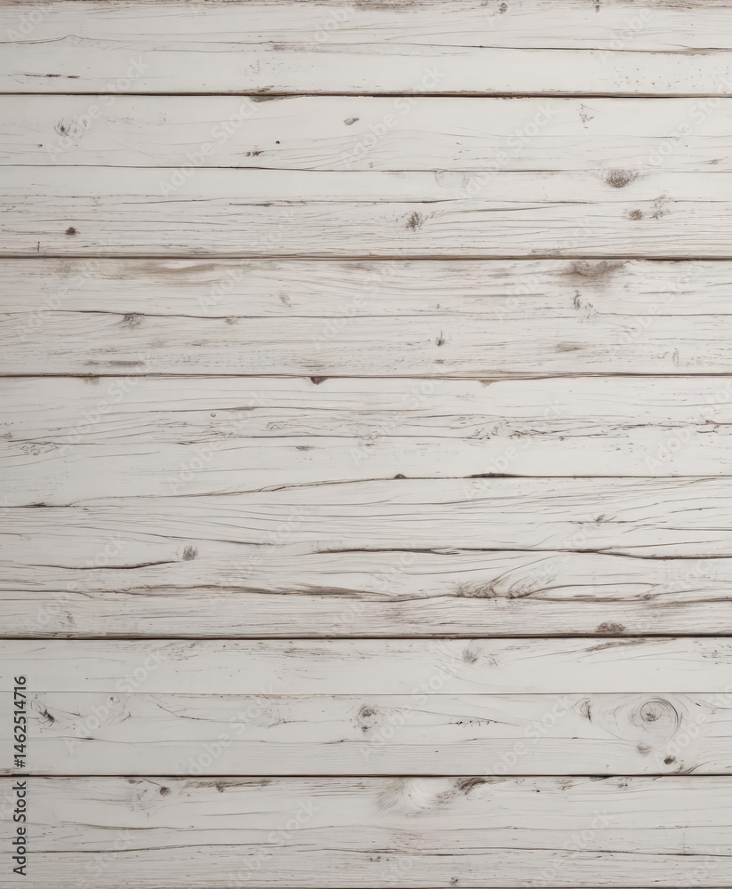 Obraz premium Whitewashed wooden boards, visible knots and grain, distressed look, home decor, planks, natural