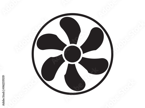 Simple black and white ceiling fan