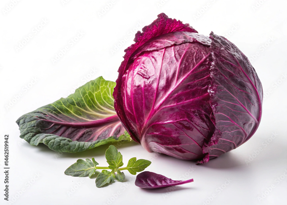 Obraz premium red cabbage isolated on white