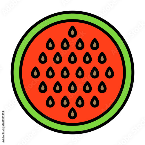 Watermelon seeds Flat Vector Icon