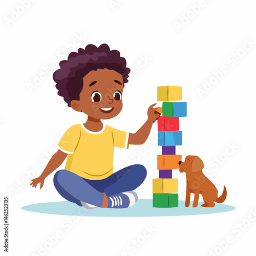 Schoolboy and girl Playing  in the Playground: A Vector Illustration of Childhood Fun editable art design 
