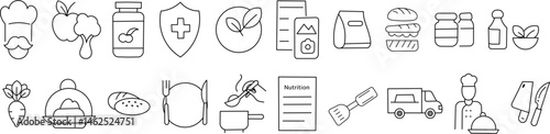 Food Expo & Culinary Innovation Icons – Cooking, Nutrition, and Food Truck