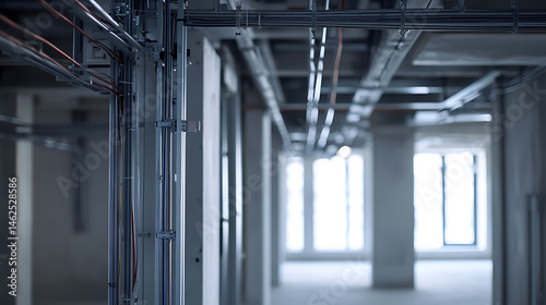 Unfinished Interior with Exposed Electrical Conduits photo