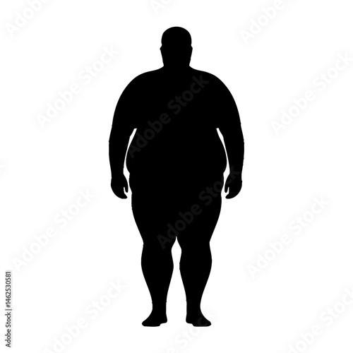 Silhouette of an Obese Man  A Visual Representation of Obesity