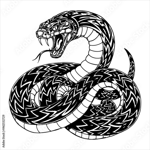 Intricate Cobra Tattoo Design A Striking Black Ink Illustration