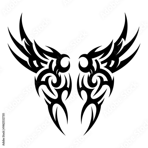 Tribal Tattoo Design Fierce Wings Ink Art