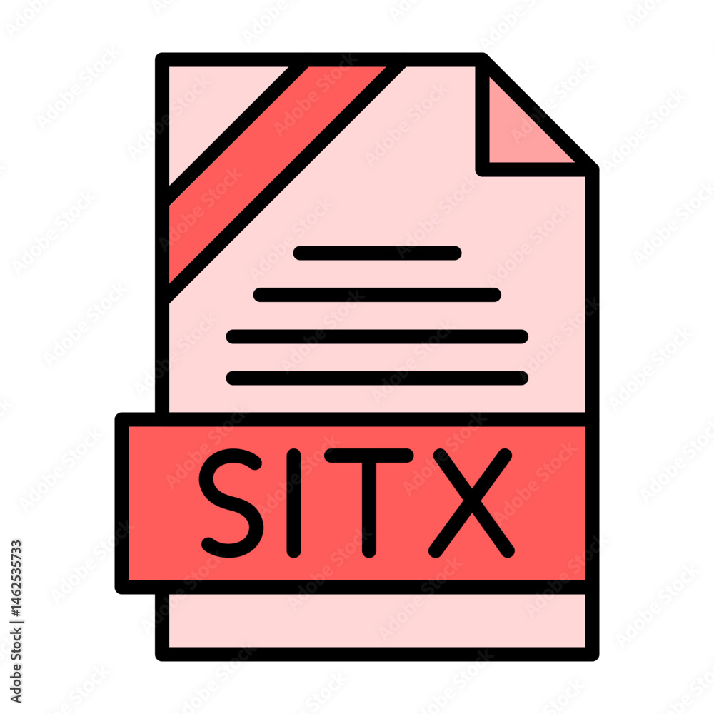 SITX File Format Vector Icon SITX File Format Vector Icon