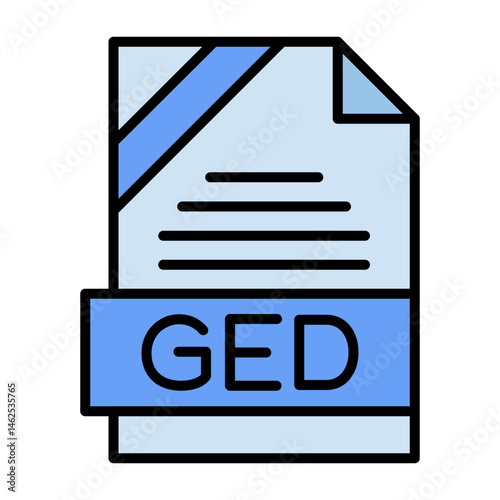 GED File Format Vector Icon