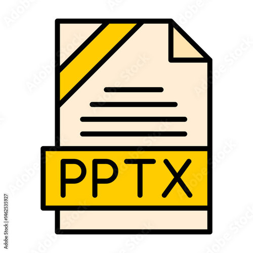 PPTX File Format Vector Icon