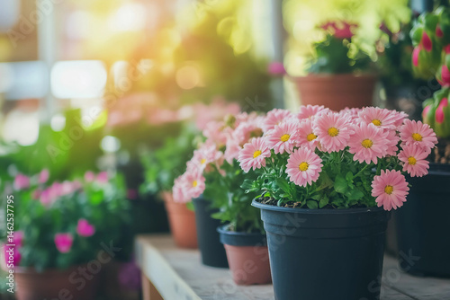 Wallpaper Mural Bright flower market with colorful spring summer blossoms in full bloom, green house, flower store, generative ai Torontodigital.ca