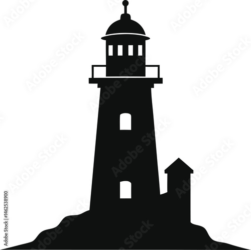 lighthouse on white background