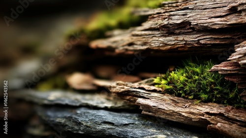 Wallpaper Mural Wood and moss create a serene nature background Torontodigital.ca