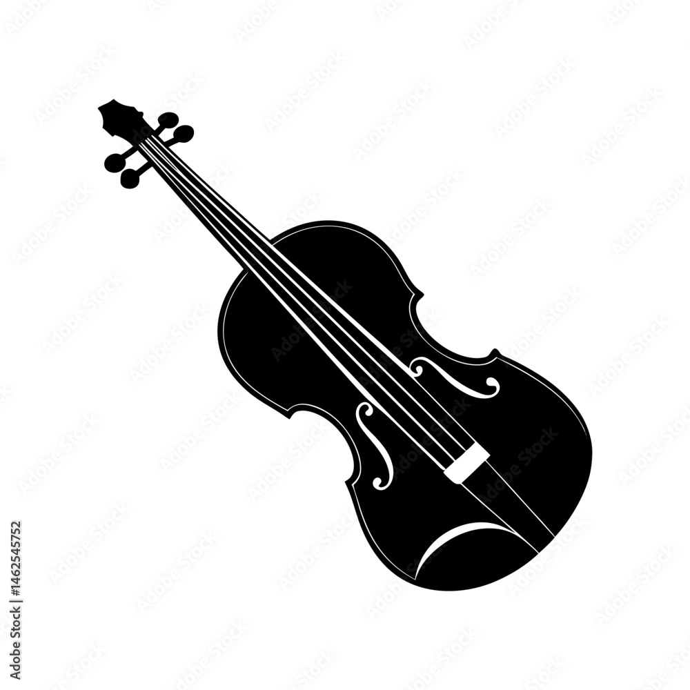 Obraz premium violin vector silhouette