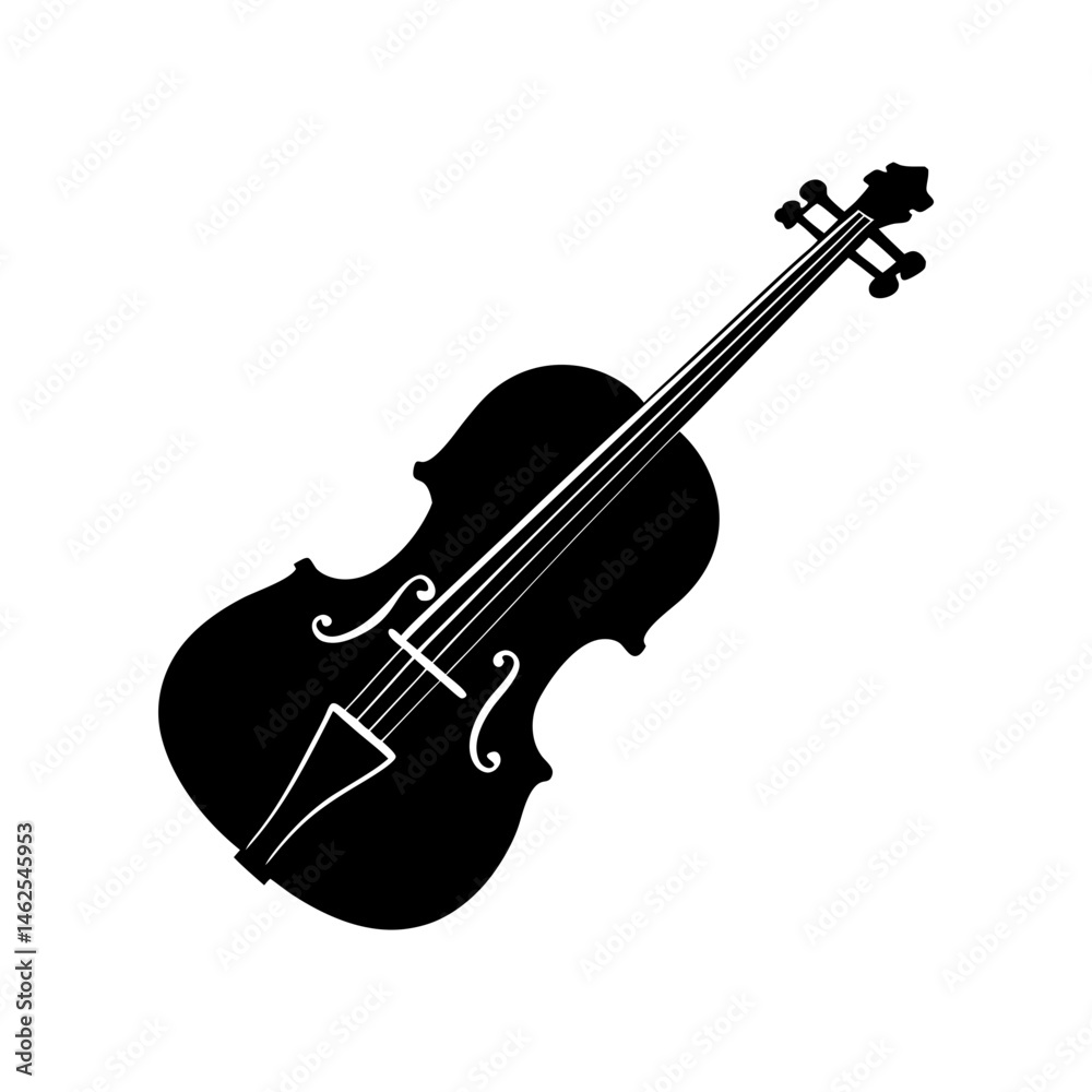 Obraz premium violin vector silhouette