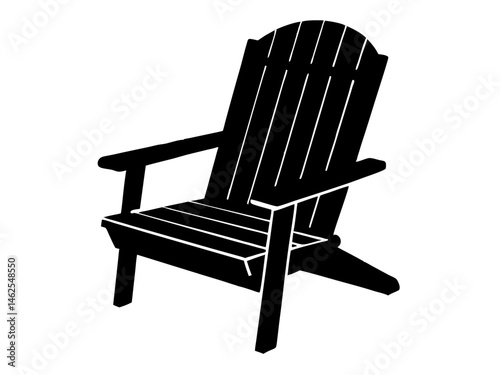Classic  Adirondack chair silhouette vector, chair icon