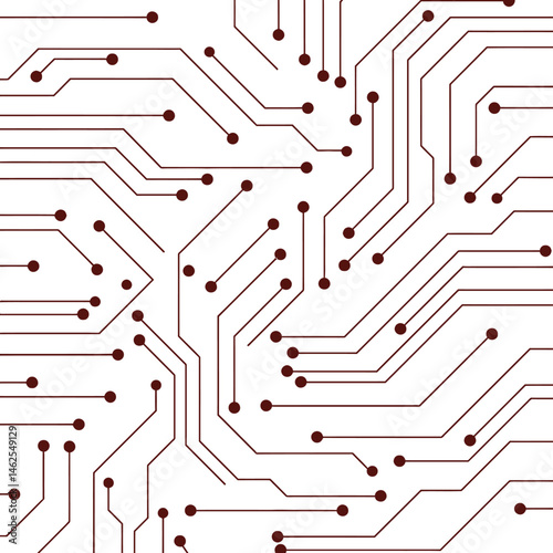 Circuit board pattern with brown lines and nodes technology illustration vector design 