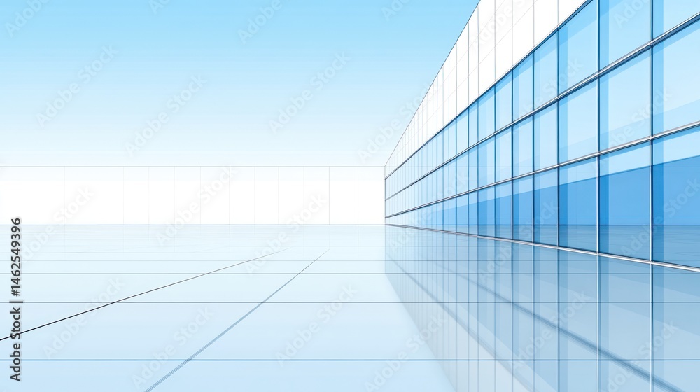 Modern architecture with blue glass windows and clean design aesthetic for commercial use Modern architecture with blue glass windows and clean design aesthetic for commercial use