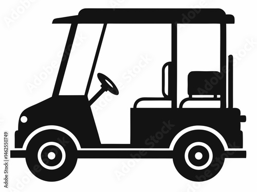Golf cart vector silhouette, golf car vector illustration