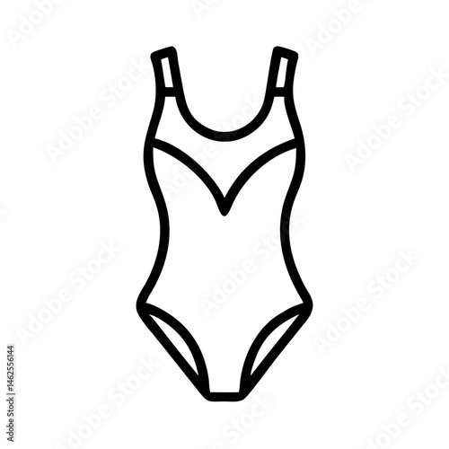 Swimsuit icon line vector illustration on transparent background. Summer style element for swimming theme. Beachwear outline symbol for travel application icon.