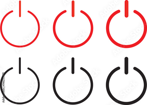 set off the power button icon set. Electric power sign. Start power sign, illustration  sign vector symbol background
