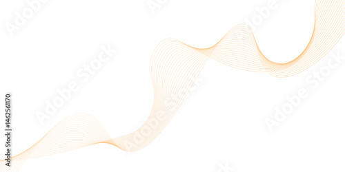 abstract vector orange wave lines on white background.