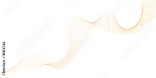abstract vector orange wave lines on white background.
