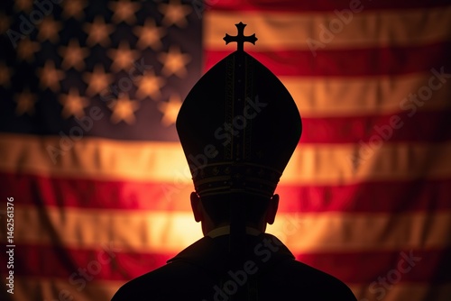 Vatican, catholicism, conclave, pope symbolic USA flag
 photo