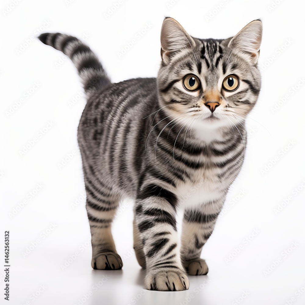 Fototapeta premium diferent realistic cat on white background