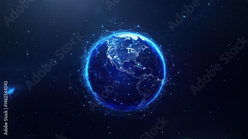 Blue planet earth network in space