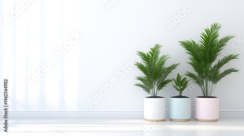 Minimalist room with potted plants (2)