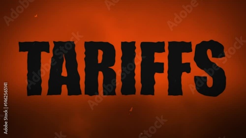 Spooky Style Tariff Heading with Film Effects and Smoke with Orange Background