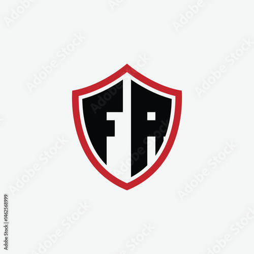 652 shield logo shape letter alphabet educational learning F R