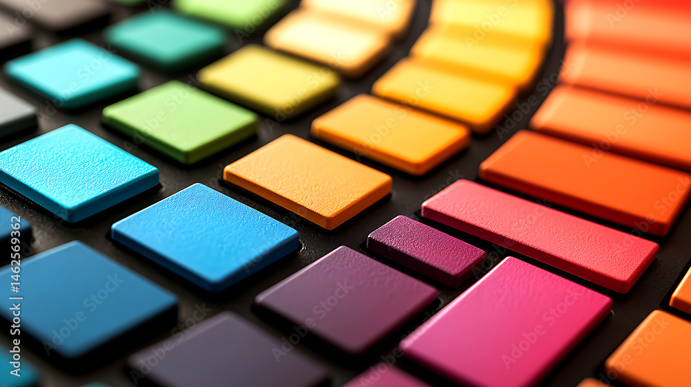Vibrant Color Palette of Glossy Squares Vibrant Color Palette of Glossy Squares