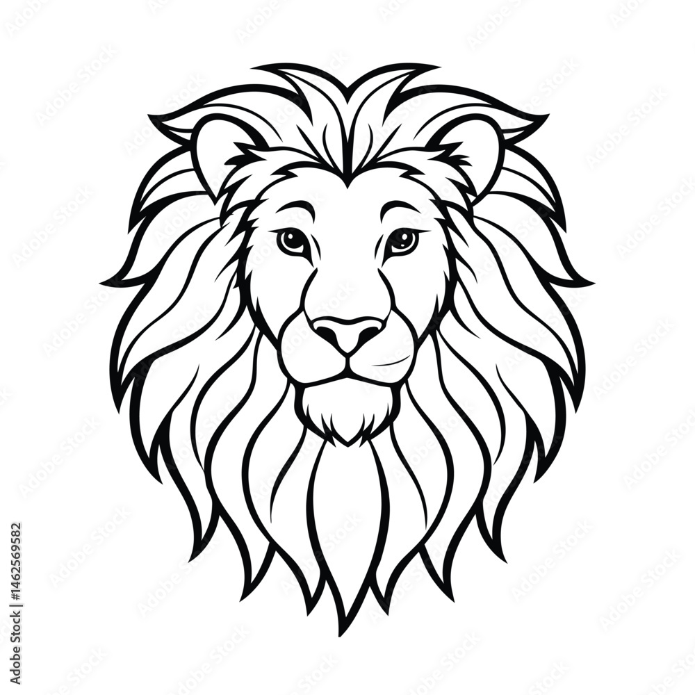 Fototapeta premium a detailed lion majestic mane vector art silhouette 